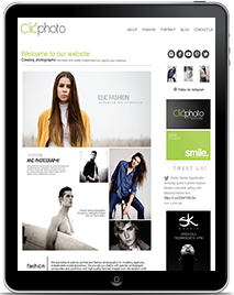 iPad displaying Clic Photo photography and fashion models